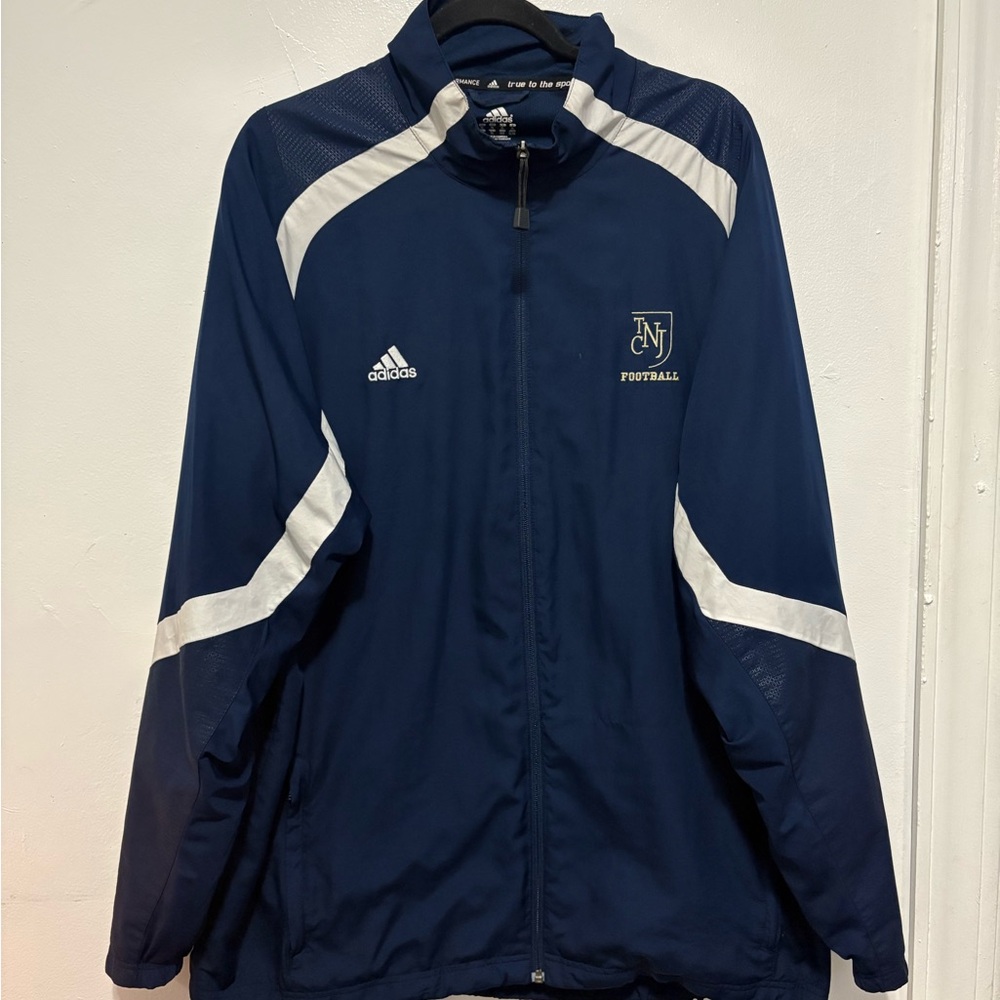 Adidas Navy and White Men's Jacket